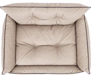 Ліжко для собак - корзина для собак, подушка для собак, диван для собак Joker Gesteppt, S, 64 x 49 см, штучний льон, бежевий