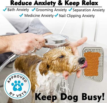 Килимок для собак з сосками, повільний годівник, килимок для собак з присосками для тривоги, ідеально підходить для грумінгу, купання та навчання