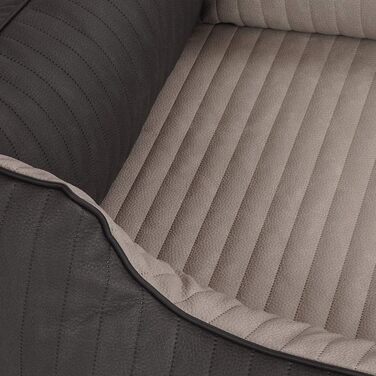 Ортопедичне собаче ліжко Knuffelwuff Outback XXL з лазерного стежчастого штучного шкіряного покриття, 120 x 85 см, чорний/сірий. Знімний чохол, легко мити, підходить для великих, середніх та маленьких собак. Розміри: 120 x 85 x 25 см