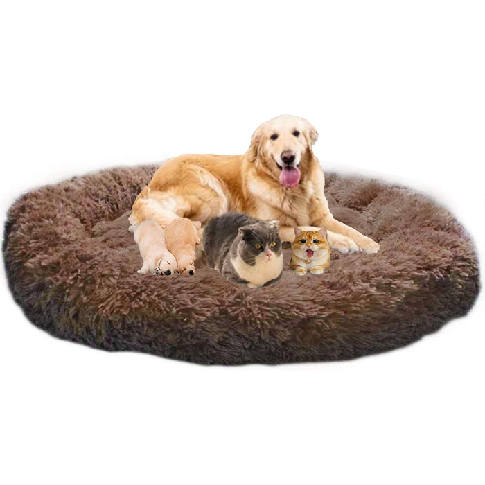 Ортопедичне ліжко для собак XL: м'яке, кушетка, антистрес, донат, пам'ять, для великих собак, коричневе