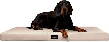 Ортопедичний лежак для собак Tierlando Alice Easy CLEAN з штучної шкіри, віскоеластичний, 100x80 см, колір: кремовий