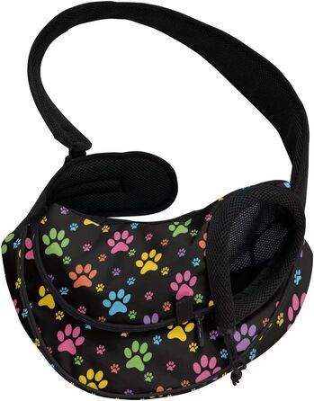 COEQINE Сумка-переноска для собак середніх порід, переноска для тварин, для цуценят, через плече, гаманець, з товстим наповнювачем, регульований плечовий ремінь для Йоркширських тер'єрів, Чихуахуа, принт з відбитком лапок