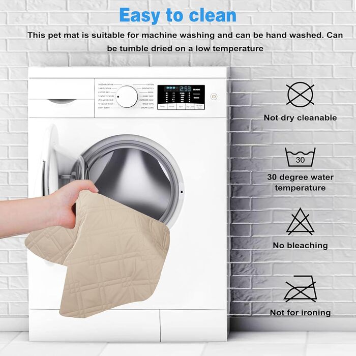 Водонепроникний килимок для собак 218 x 208 см: захист дивану та ліжка. Великий, миючий, з антиковзаючим покриттям. Підходить для собак та котів, бежевий, XXL