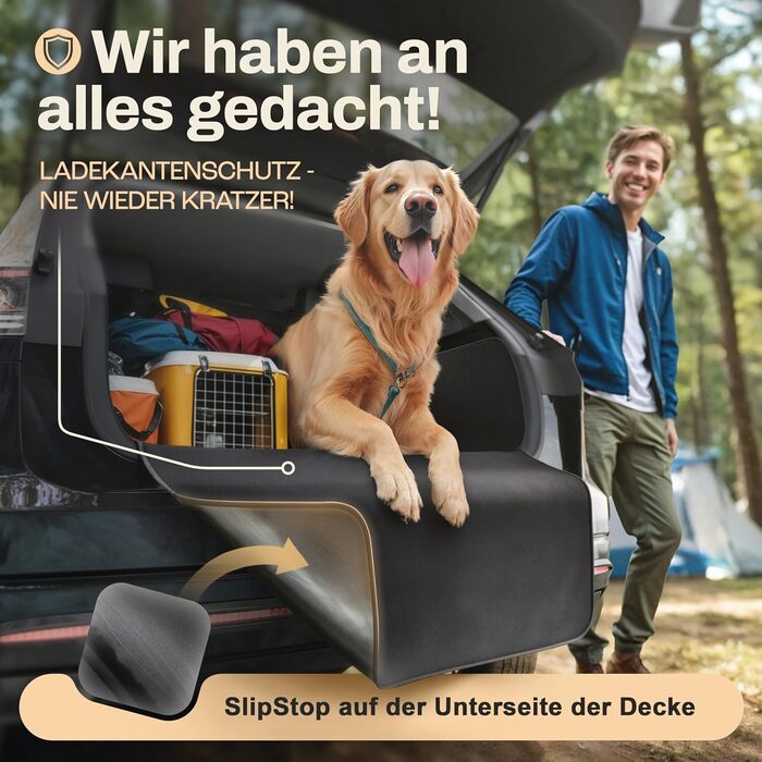 Захист для багажника автомобіля від бруду та подряпин для собак HELDENWERK, стежка, захист бокових стінок та краю, водовідштовхувальний, анти-царапин, універсальний, чорний (Basic)