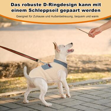 Зимовий одяг для собак: тепла куртка з флісовою підкладкою, вітронепроникна куртка для собак маленьких та середніх порід, жилет для собак з кільцем D для прогулянок на вулиці, зелено-бежевий колір, розмір XL