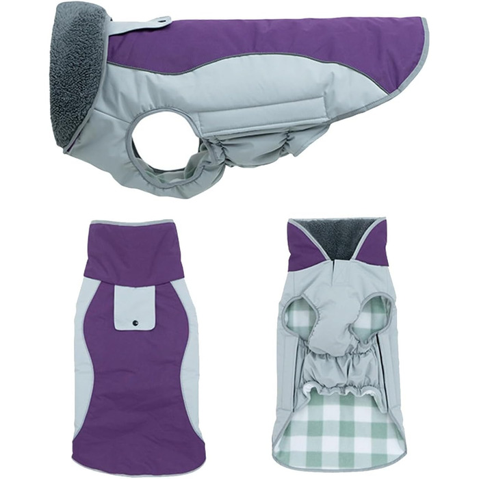 Водонепроникний зимовий одяг для собак - тепла куртка з флісовою підкладкою та захистом живота, для малих, середніх та великих собак (Lila, M)