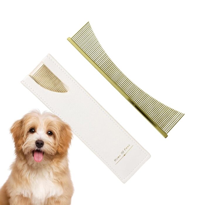 Гребінець для собак та щітка для котів: інструмент для видалення ковтунів, догляд за шерстю, для цуценят, довгошерстих порід, після купання (золотий)