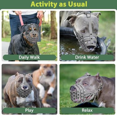 Намордник для собак Mayerzon Pitbull: легкий, для великих та середніх порід, проти укусів, безпечний для грумінгу та ветеринара, сірий, розмір L (діаметр морди 29-33 см)