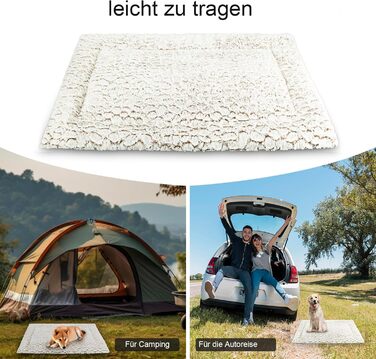 Лежанка для собак середніх порід 75x50 см, м'яка, з коротким ворсом, антиковзаюча, в стилі мармуру, хакі