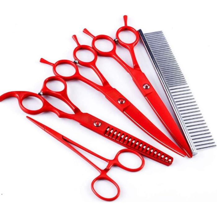 Набір професійних ножиць для грумінгу тварин 7.0 дюймів (5 предметів)