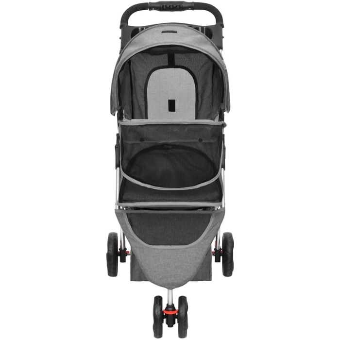 Складаний візок для собак vidaXL 80x46x98 см, сірий, оксфордська тканина