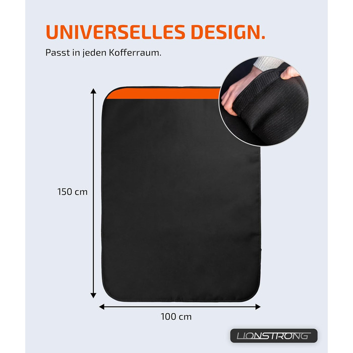 Захист для багажника LIONSTRONG® - універсальний килимок для багажника авто [ГАРТЕРЯНИЙ & ВОДОНЕПРОНИКНИЙ] - підходить для легкових автомобілів та SUV - захист багажника для собак, стійкий до подряпин та ковзання (100x150 см)