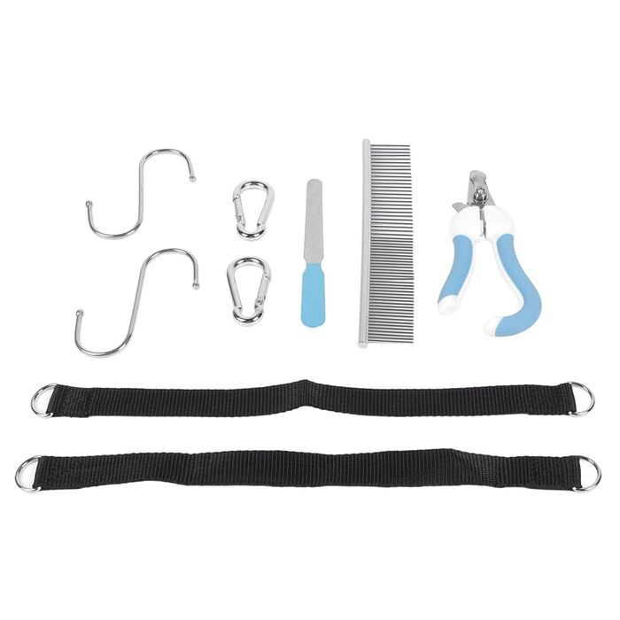Набір для догляду за собаками: гамак, інструменти для грумінгу, набір з 10 шт. (чорний та червоний)