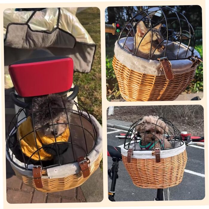 Велосипедний кріплення для собак, 11,8 x 9,8 x 13 дюймів, дихаючий кошик для тварин з металевим покриттям для маленьких собак