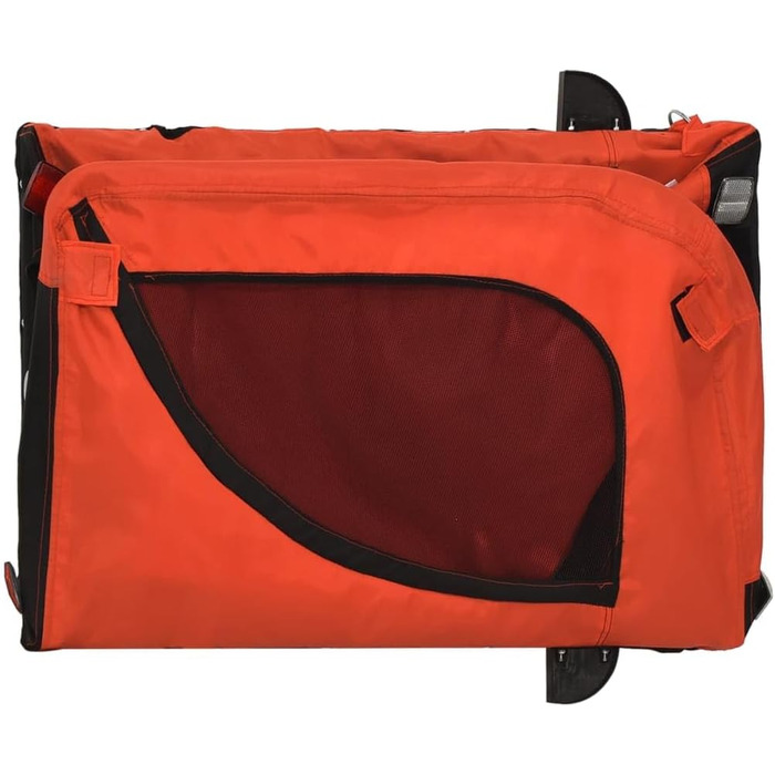 Фасба Причіп для собак, велосипедний причіп для тварин з відбивачами та прапорцем, для котів та інших домашніх улюбленців, оранжево-чорний, Oxford-тканина та залізо