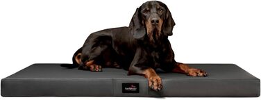 Ортопедичний лежак для собак Tierlando Alice Easy CLEAN з екошкіри, 100x80 см, сірий (графіт)