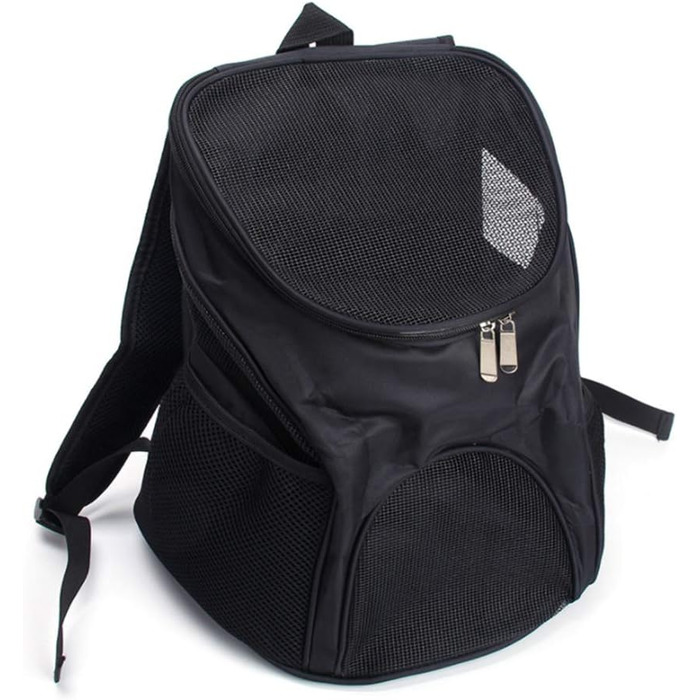 Рюкзак для собак і котів, переноска для тварин, рюкзак для собак до 4 кг, чорний (для подорожей, піших прогулянок, кемпінгу)