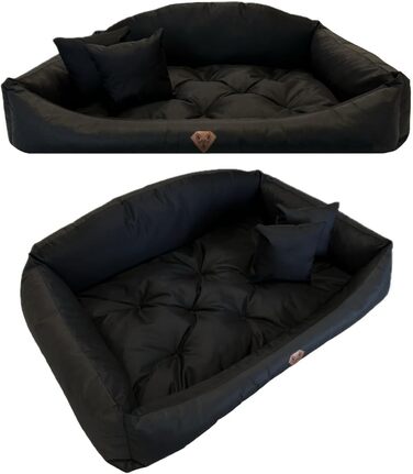 Ортопедичне ліжко для собак Dogs4Life: м'яке, миється, з можливістю персоналізації імені (M, чорний)