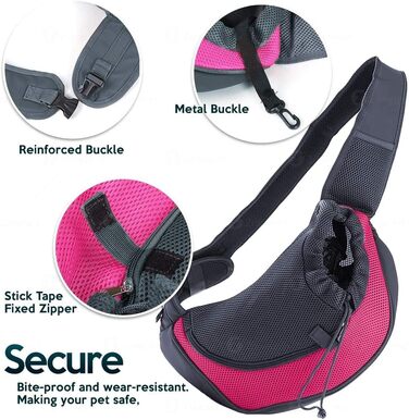 Сумка-переноска для собак та котів, рожева, 45 x 13 x 28 см - переноска для тварин, слинг, рюкзак