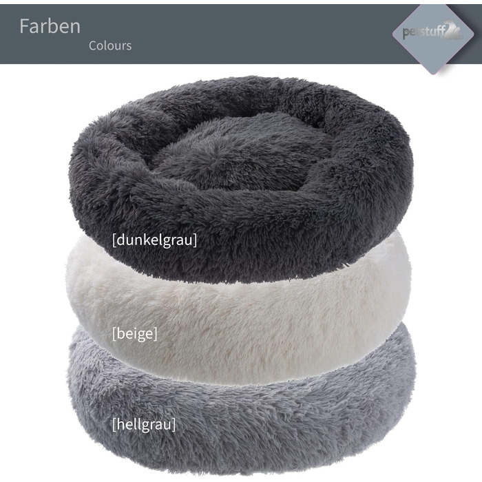 Кругле собаче ліжко з антиковзким покриттям, колір та розмір на вибір, діаметр 120 см, темно-сірий