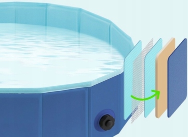 Складаний басейн для собак, сірий, 160x30 см, 600 л