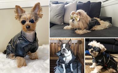 Зимовий теплий одяг для собак NIULA, мотоциклетна куртка з PU-шкіри, водонепроникна, розмір S