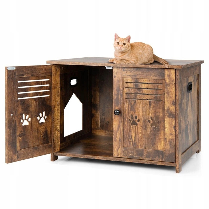 Будиночок для кота Costway, коричневий, прямокутний, 51,5 см x 70 см x 50,5 см