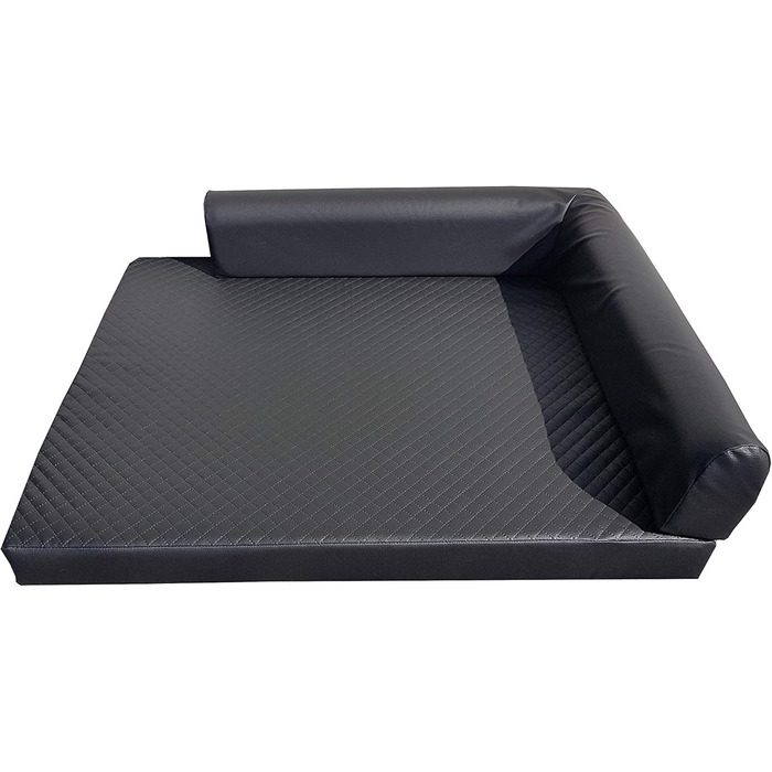 Ортопедичне ліжко для собак Natalia Spzoo Eckbett, кутовий лежак, м'яка собача підстилка, чорний колір, розмір S (80 x 60 см)