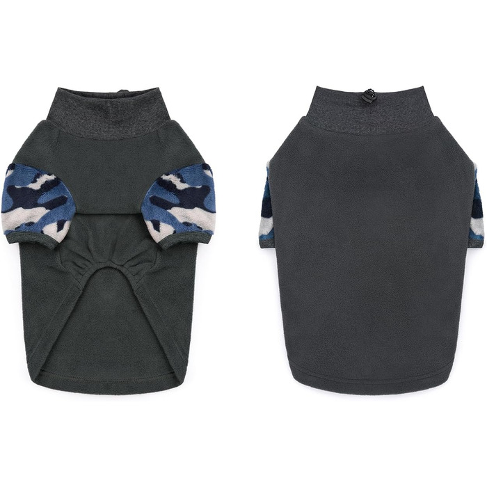 Флісовий пуловер для собак, теплий зимовий одяг, куртка, піжама, регульований виріз, одяг для домашніх тварин, цуценят, собак маленьких та середніх порід, розмір XS (темно-сірий). Обхват грудей XS: 30 см
