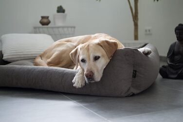 Лебон - ліжко для собак Гордон - Бежево-коричневе, м'яке, з товстою лежанкою, 3 розміри, можна прати (M)