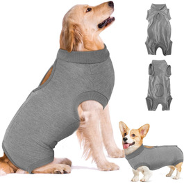 Комбінезон для собак після операції Eyein, сірий, XL (55-63 см). Дихаючий, зручний, з регульованою застібкою, захисний костюм для собак, альтернатива електронного нашийника.