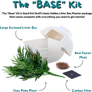 Квіткова кімната для кота Courtyard від Good Pet Stuff: закритий лоток з фільтром, легкий у догляді, біла береза