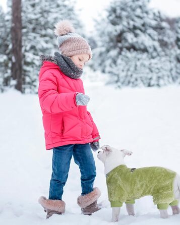 Піжама для собак, теплий зимовий светр, м'який велюр, для цуценят та собак середніх розмірів, котів, великих, зелений