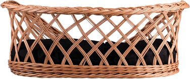 Корзина для собак та котів, лежанка овальної форми, з подушкою, коричнева