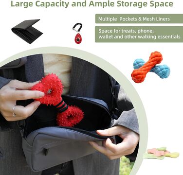 Сумка для ласощів для собак COOWONE - водонепроникна сумка для прогулянок з диспенсером для собачих екскрементів (світло-сіра)