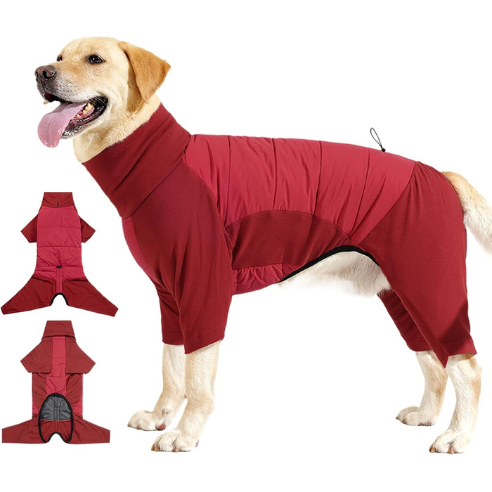 Водонепроникний зимовий теплий одяг для собак (L) - червоний. Теплий одяг для собак середніх та маленьких порід для прогулянок, походів, кемпінгу