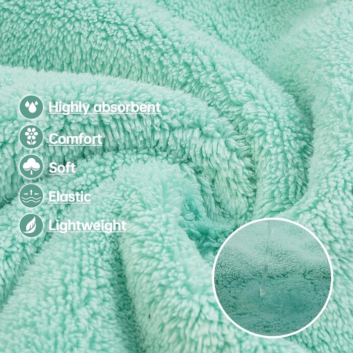 Рушник для собак OUOBOB: теплий халат з мікрофібри з капюшоном, зелений, розмір M