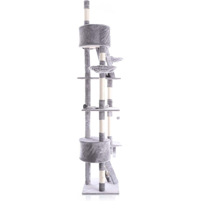 Котячий дряпак Wiltec 240-260 см, сірий, стельовий, з сизалем і гамаком