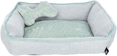 Ліжко для собак TRIXIE Junior 50x40 см сірий/м'ятний - м'яке міні-ліжко для цуценят, кошик для маленьких собак, з неслизьким покриттям