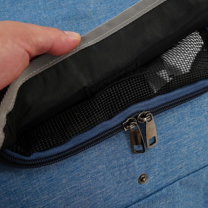 Рюкзак для собак і котів на велосипеді 32x29x39 см, з сіткою та кишенями, до 7,5 кг (синьо-зелений)