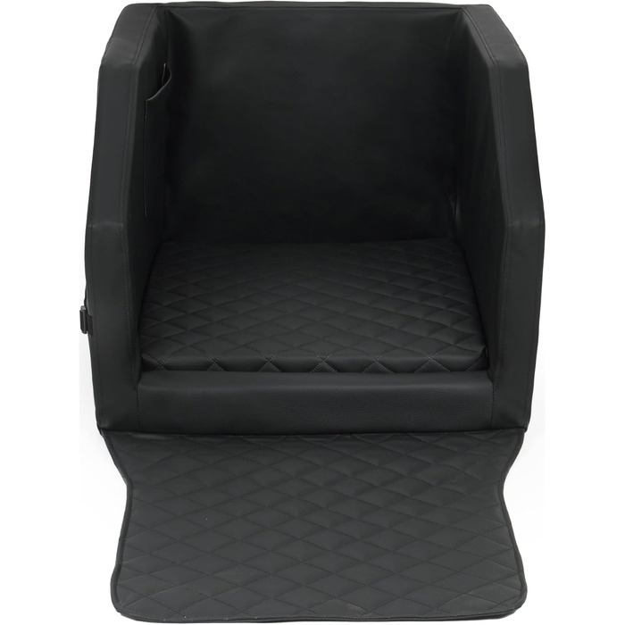 Автоматичне ліжко для собак у вигляді автомобіля, ліжко для собак на заднє сидіння, фіксація ременями безпеки, 55x70 см, чорно-біле