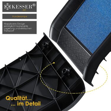 Східці для собак KESSER® - пандус у багажник авто, до 90 кг, 156x40 см, синій