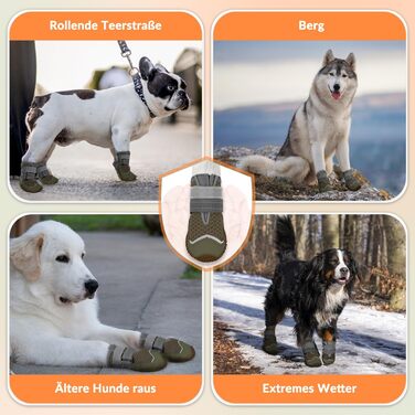 Взуття для собак, захист лап, 2 шт. Дихаючі човники для собак з неслизькою підошвою та світловідбиваючим кріпленням для малих, середніх та великих собак, для спорту на відкритому повітрі (Чорний, розмір 8)
