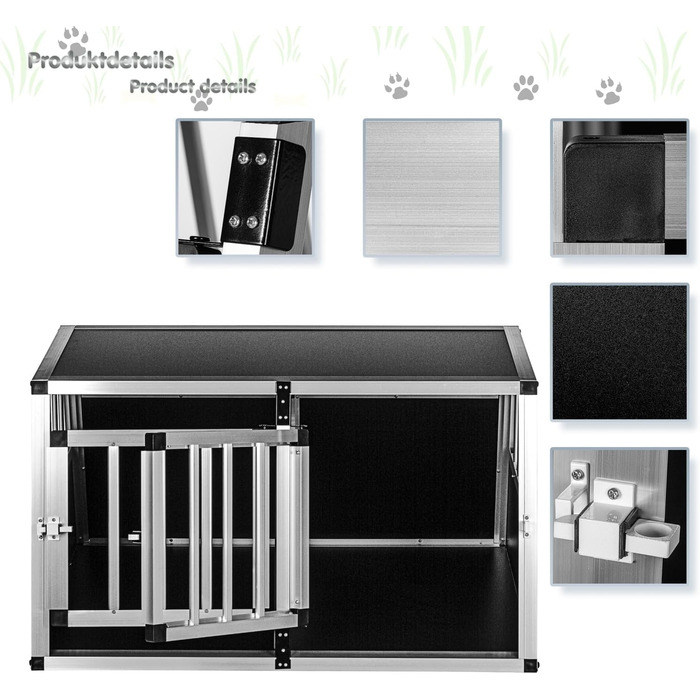 Кія для собак з похилою передньою та задньою стінкою, 75° - вибір розміру, M, 54×69×60 см (перегородка для цуценят 89×69×50 см)