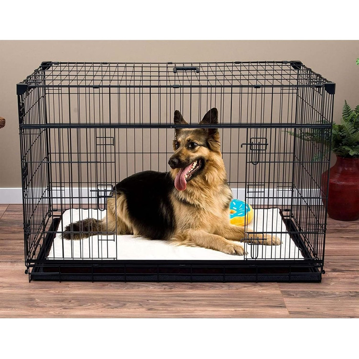 Вольєр для собак Lucky Dog Slyder Whisper з розсувними дверима, 2 бокові двері, патентовані кутові стабілізатори, знімний піддон, гумові ніжки, ручка для перенесення, розмір X-Large