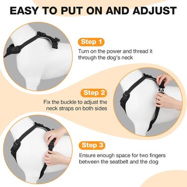 Світловідбиваючий нашийник для собак великих порід Feycig з LED підсвічуванням, акумуляторний, регульований, 3 режими освітлення, висока видимість (Чорний, Large)