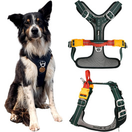 Шлея для собак Nomadog Trailblazer, антивитяг, з м'якою підкладкою та ручкою, регульована, відбиваюча, алюмінієві кільця, для активних собак середніх порід (M)