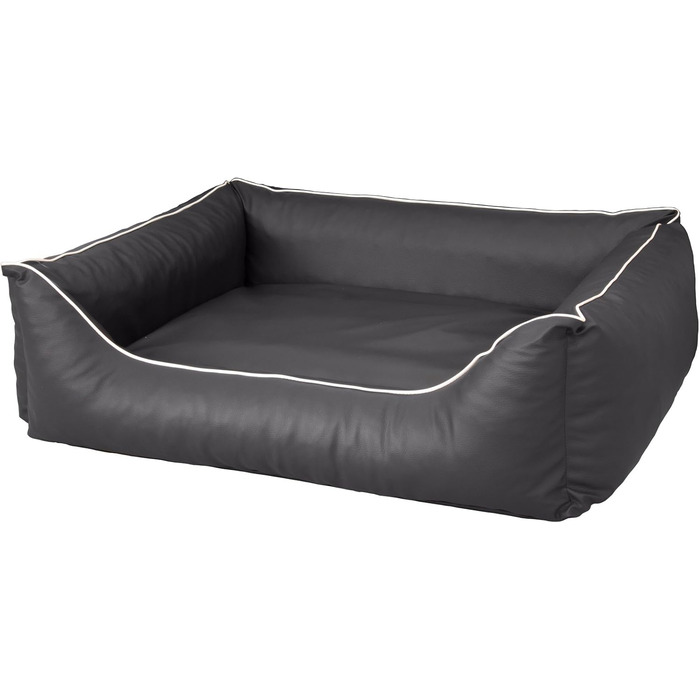Лежак для собак CopcoPet Rocco, двосторонній, екошкіра, L/XL, 100x80 см, сірий