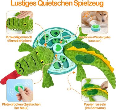 Інтерактивна іграшка для котів Migipaws: килимок-нюхалка, іграшка-крокодил з функцією запису та відтворення, розвиваюча іграшка для кошенят та цуценят