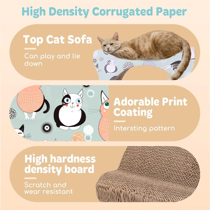 Кігтеточка для котів Nobleza з картону, дизайн 